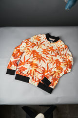 AL-4 朱色紅葉柄ジップブルゾン